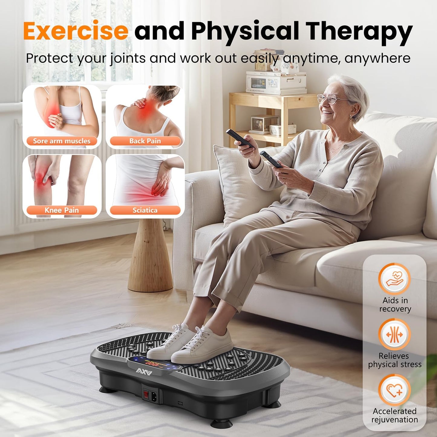Vibration Plate Fitness Platform Exercise Machine Vibrating Shaking Full Body Shaker Workout Vibrate Stand Shake Board Sport Gym for Weight Loss Fat Burner for Women Men
