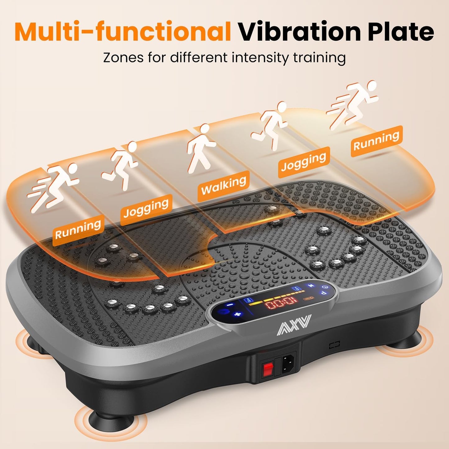 Vibration Plate Fitness Platform Exercise Machine Vibrating Shaking Full Body Shaker Workout Vibrate Stand Shake Board Sport Gym for Weight Loss Fat Burner for Women Men
